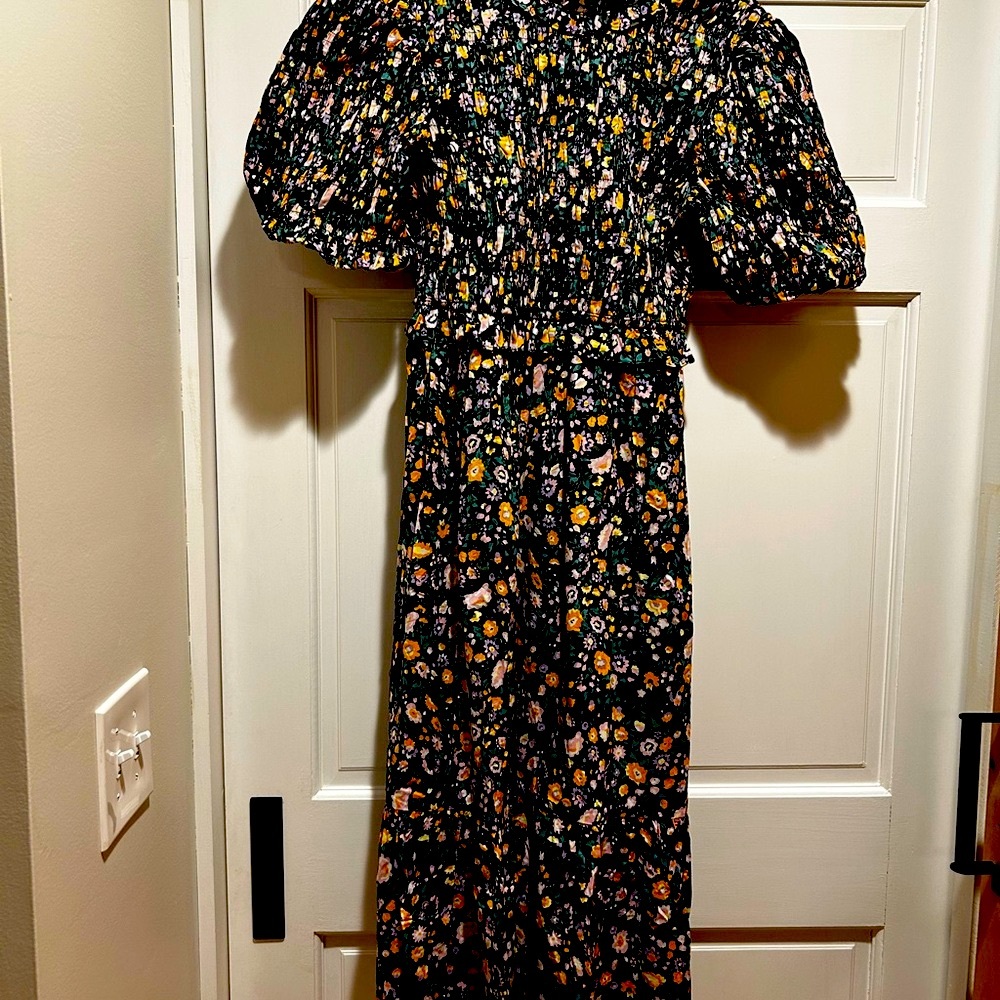 Floral Puff Sleeve Maxi Dress NWOT